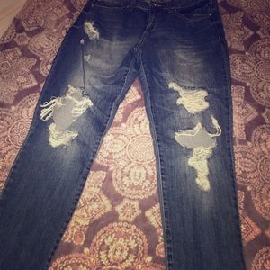 Ripped jeans. Barely worn. Skinny jeans.